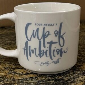 Dolly Parton Cup of Ambition Ceramic Coffee‎ Mug Quote Script Tea DL18666605